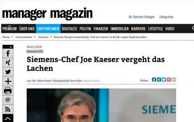 Siemens-Chef Joe Kaeser heißt Josef