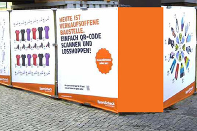 Baustelle mit QR-Code