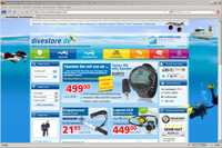 Startseite www.divestore.de und tauchversand.com